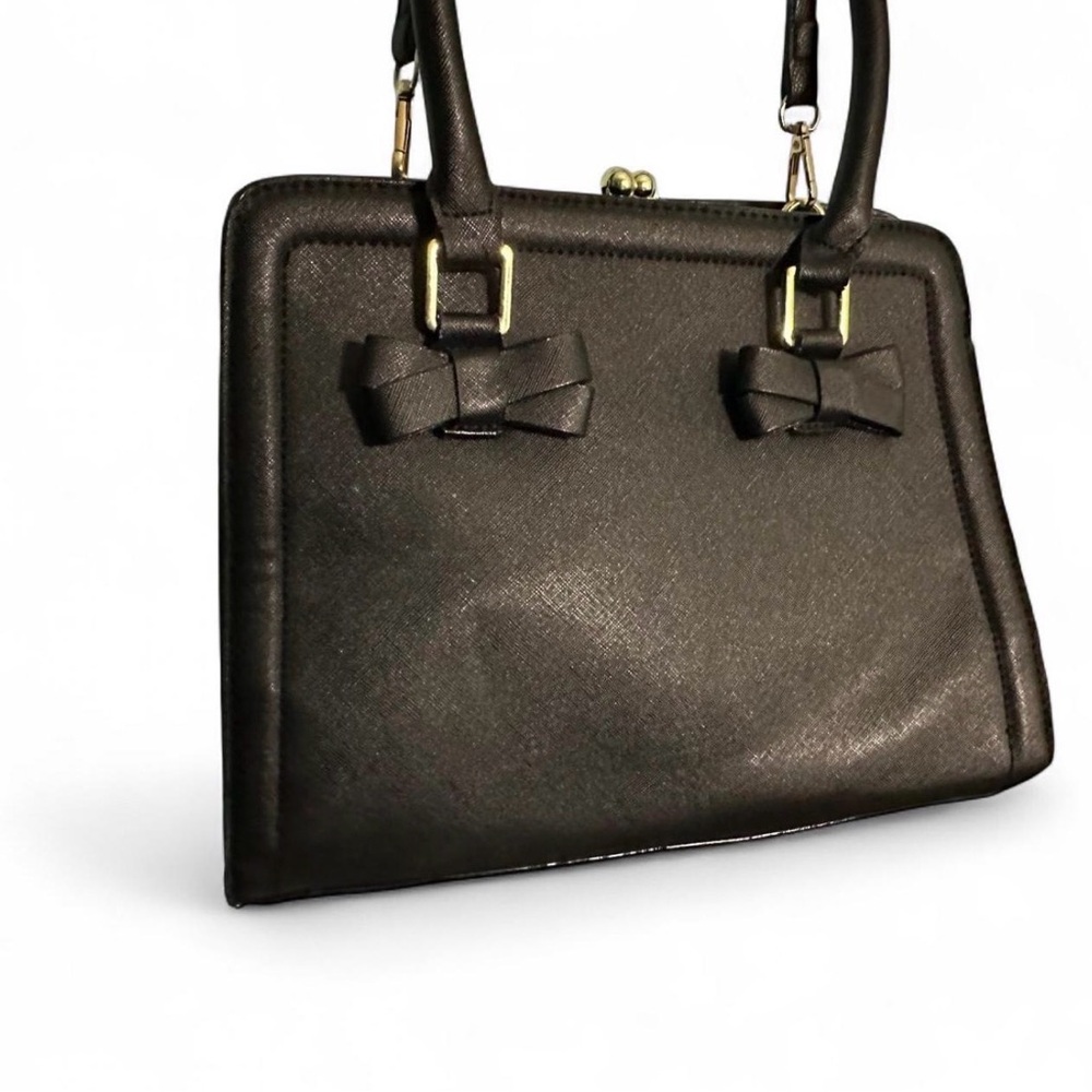 Betsey Johnson Black Satchel with Bow Details